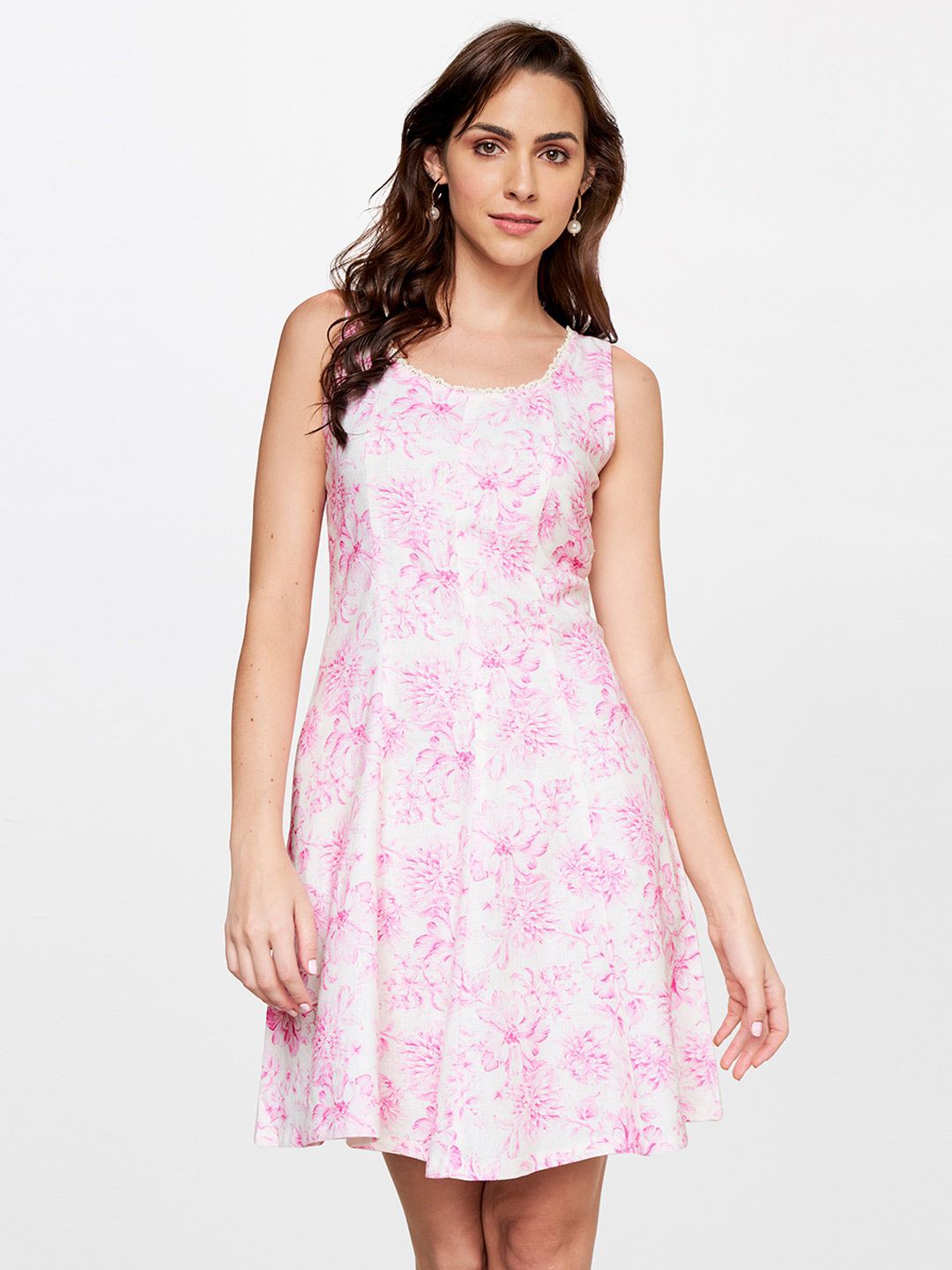 AND Floral Printed Linen Dress