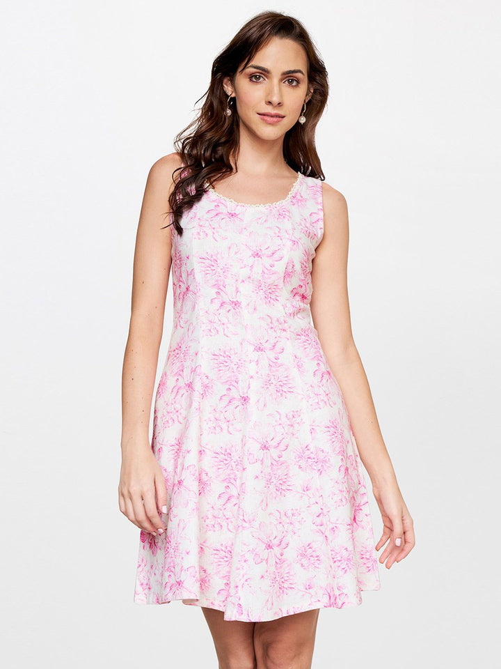AND Floral Printed Linen Dress