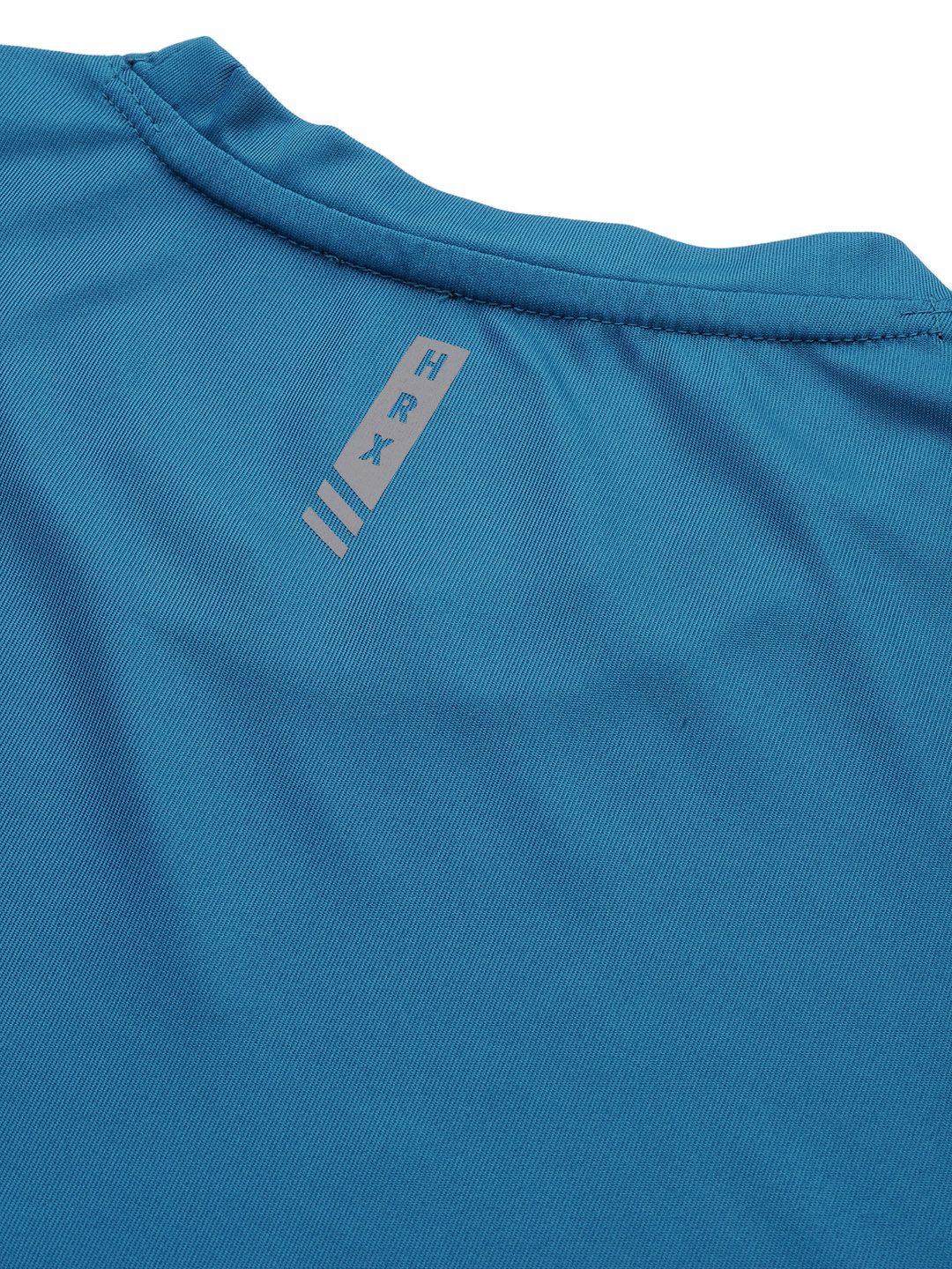 HRX By Hrithik Roshan Training Men Blue Beast Rapid-Dry Brand Carrier T-shirt