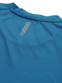 HRX By Hrithik Roshan Training Men Blue Beast Rapid-Dry Brand Carrier T-shirt