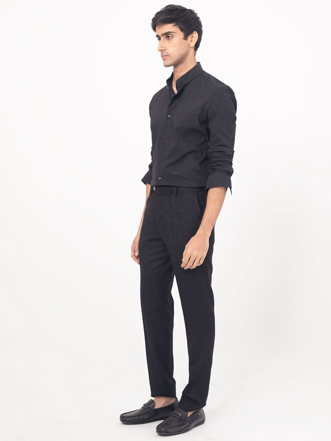 RARE RABBIT Men Coxx Slim Fit Mandarin Collar Shirt