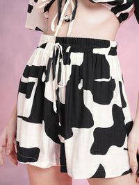 DressBerry Off-Shoulder Printed Cropped Co-Ords