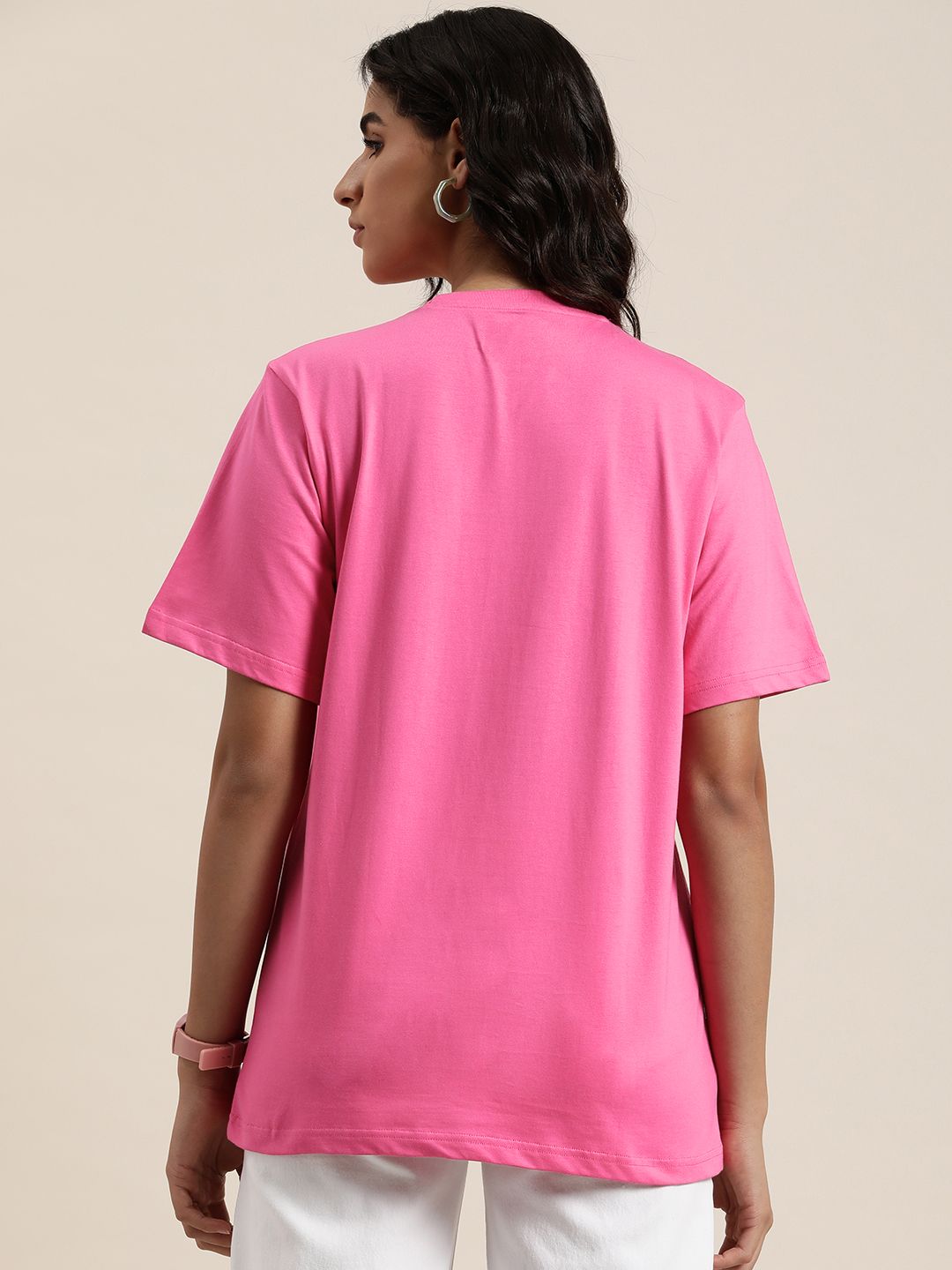 Difference of Opinion Typography Embroidered Oversized Pure Cotton Longline T-shirt