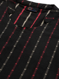 KALINI Women Black Pure Cotton Kurta with Trousers
