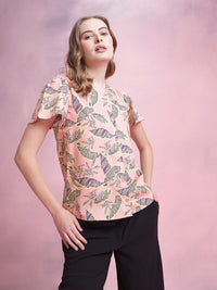 DressBerry Tropical Print Shirt Style Top