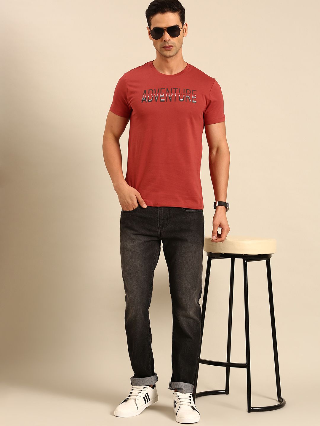 Being Human Pure Cotton Typography Printed T-shirt
