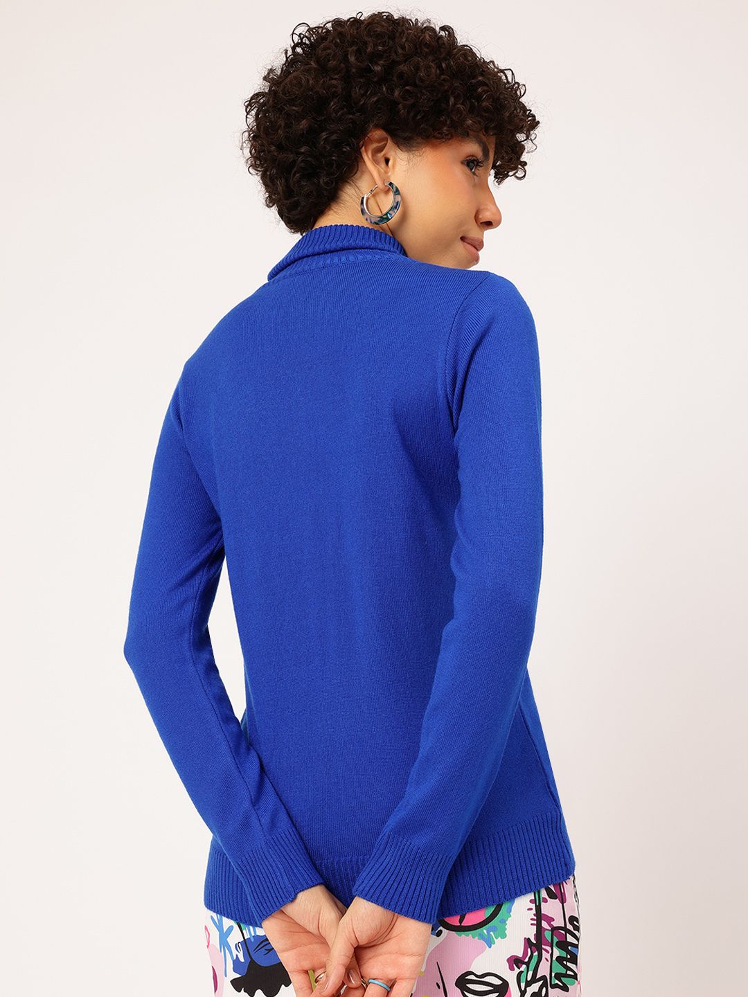 DressBerry Pure Acrylic Floral Design Pullover