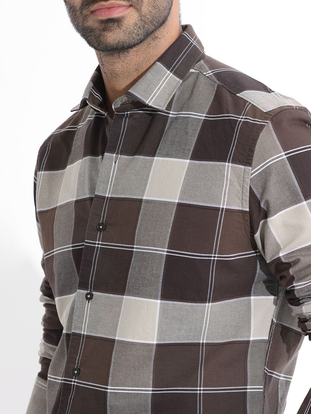 RARE RABBIT Men Newton Checked Slim Fit Classic Cotton Shirt