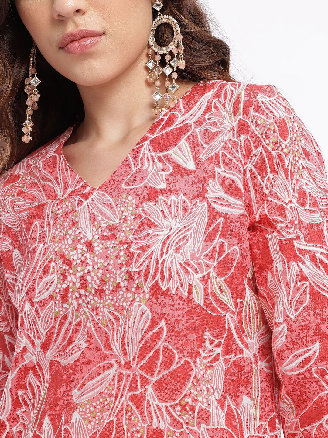 Anouk Floral Print Regular Pure Cotton Kurta Set