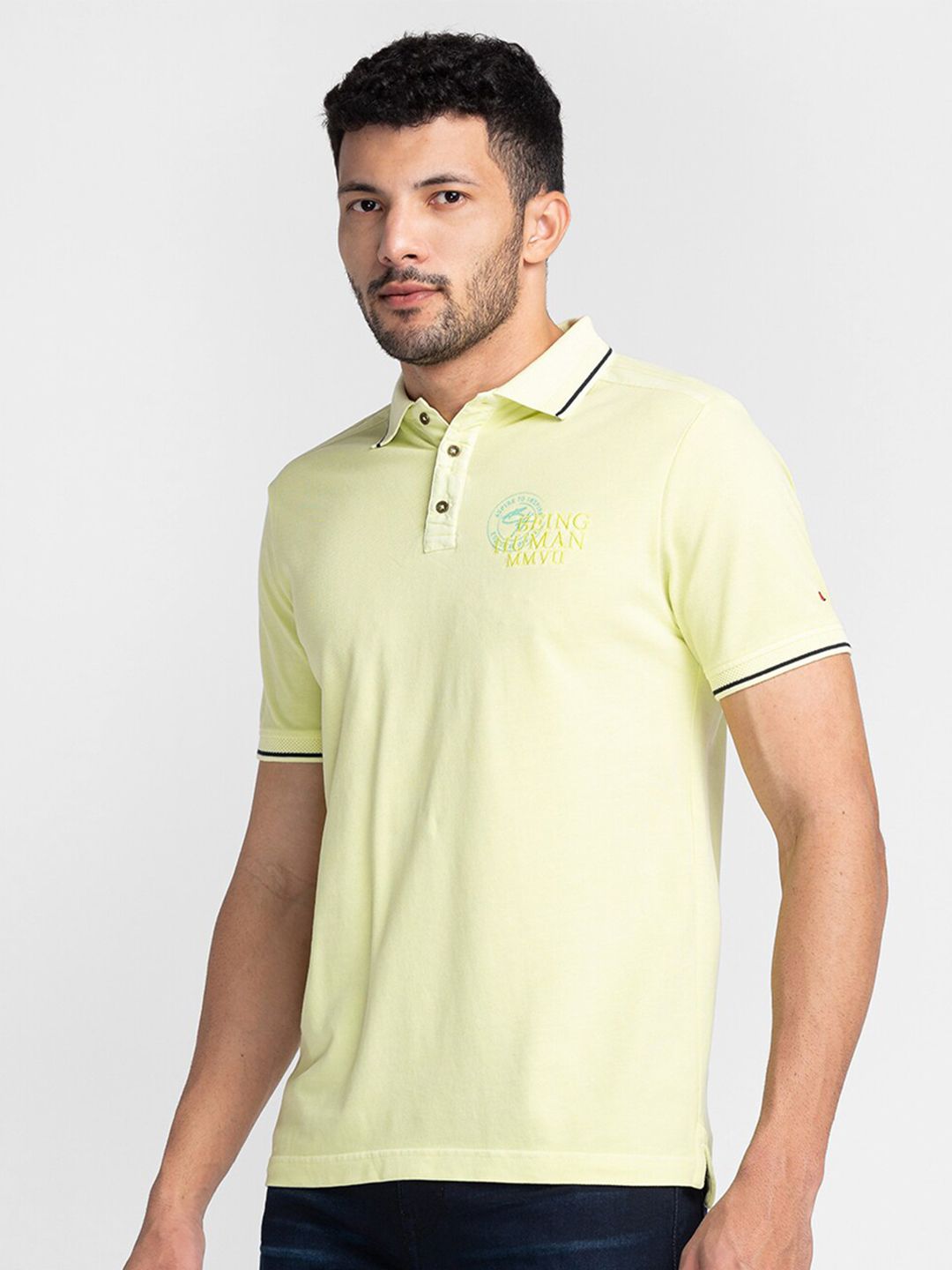 Being Human Half Sleeve Polo Collar Casual T-shirt