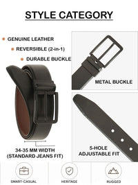 Teakwood Leathers Men Leather Reversible Formal Belt