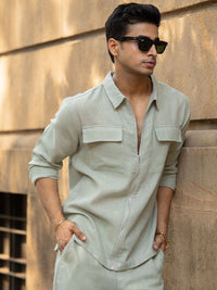 Pista Lightweight Shirt Collar Neck Shirt With Trousers Co-Ord Set