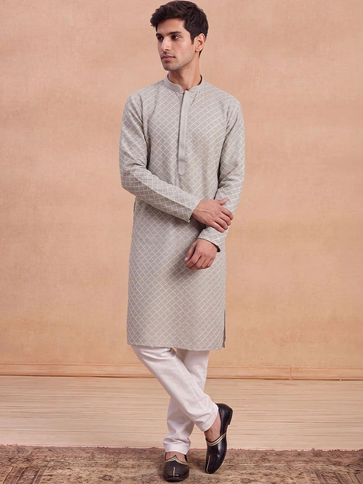 House of Chikankari Men Geometric Printed Kurta