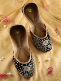 House of Pataudi Leather Embellished Ethnic Mojaris