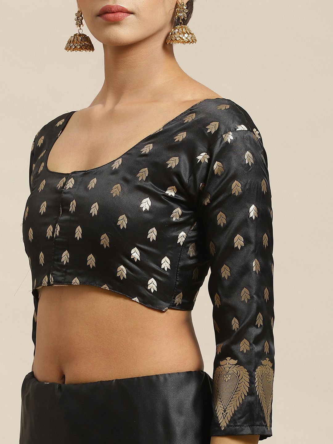 Saree mall Black & Golden Woven Design Banarasi Saree