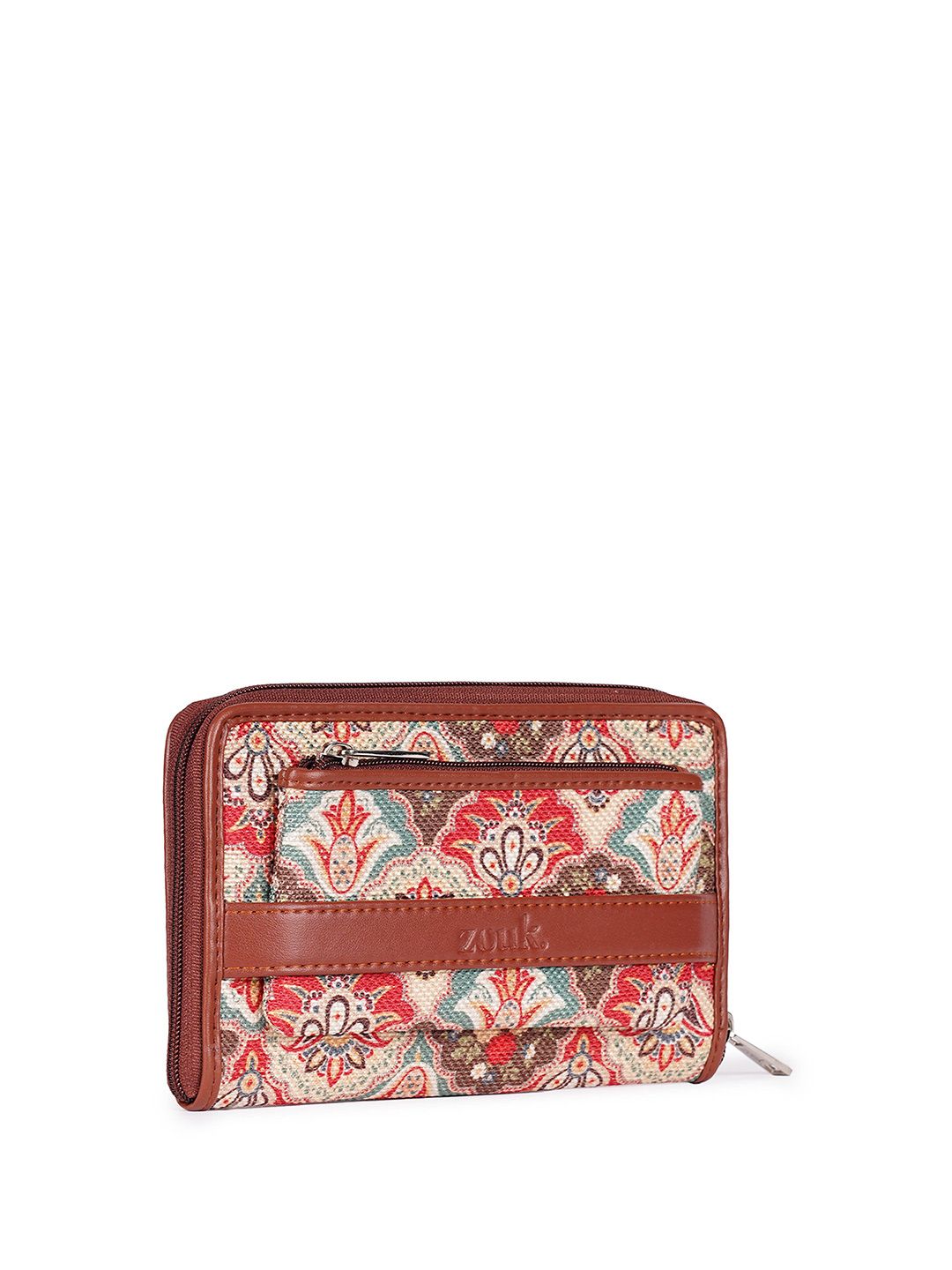 ZOUK Women Floral Printed Zip Around Wallet