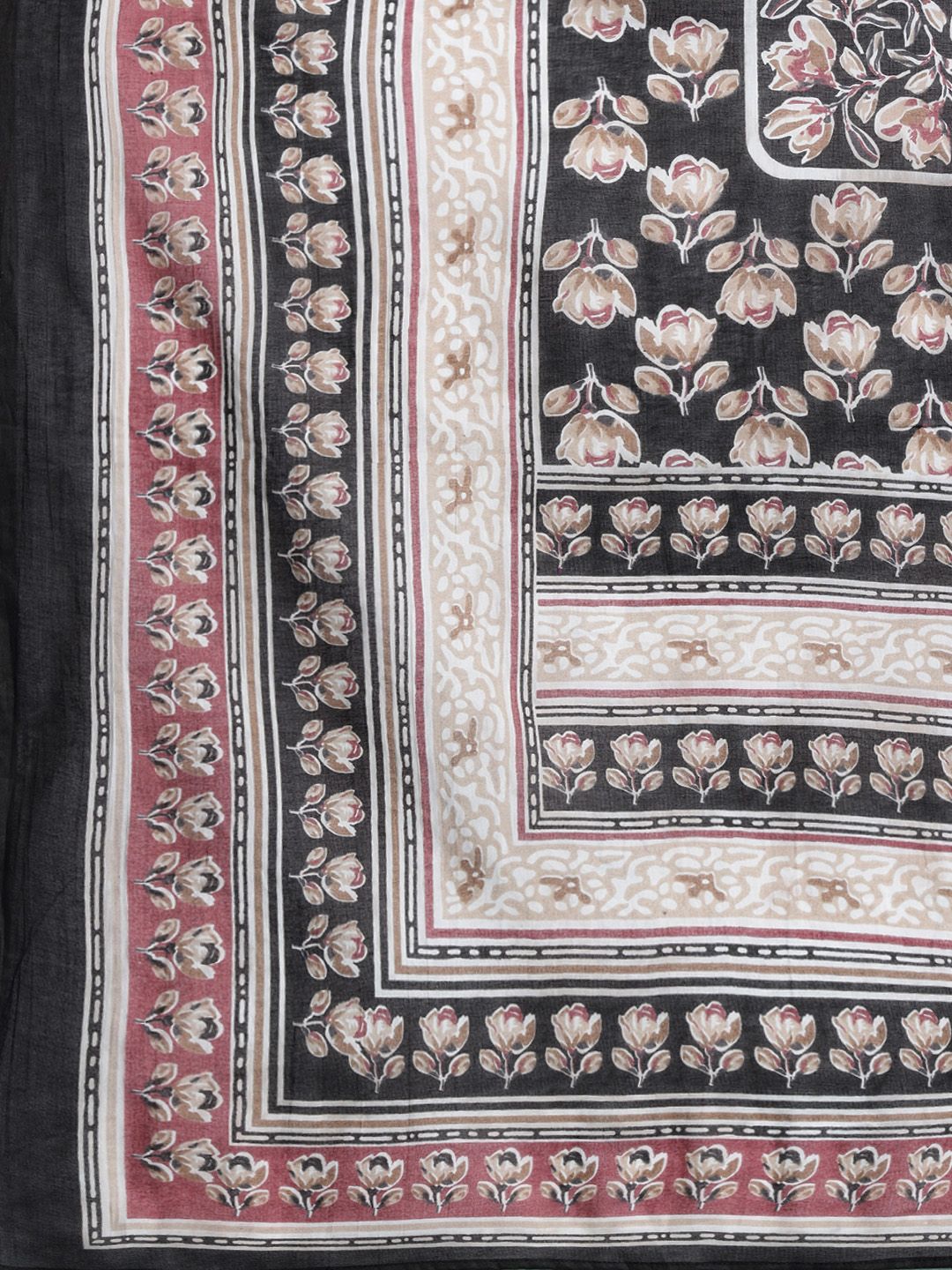 Indo Era Women Floral Printed Angrakha Pure Cotton Kurta with Trousers & With Dupatta