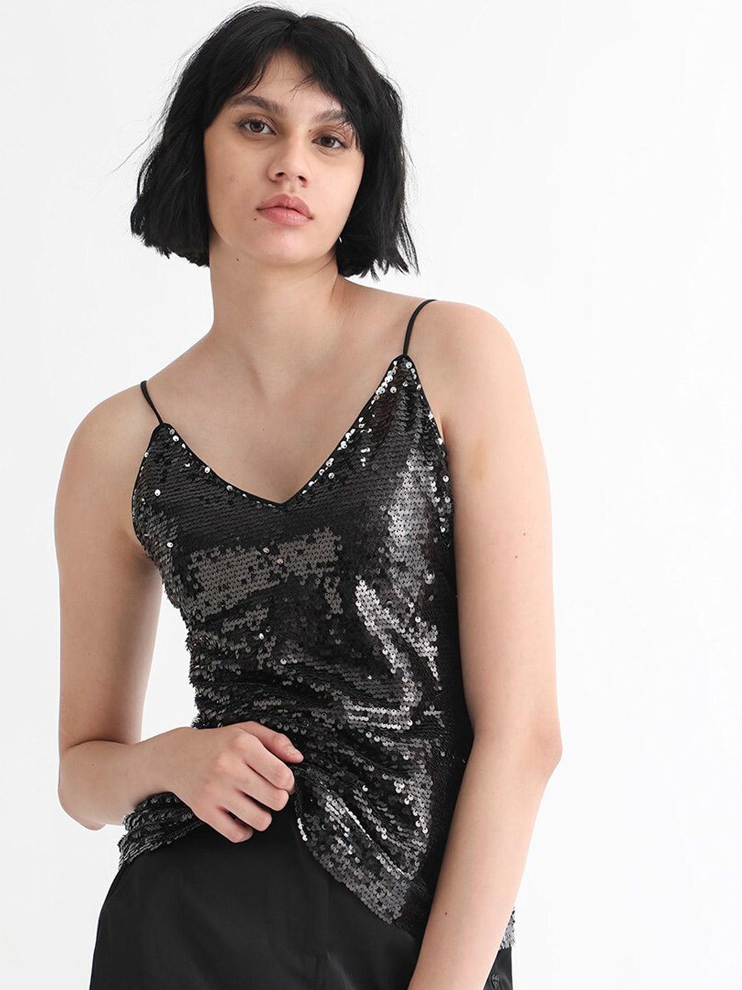 RAREISM Embellished Sequinned Top