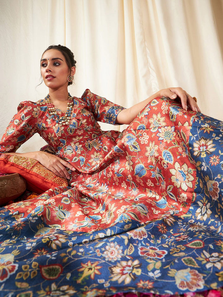 Shae by SASSAFRAS Orange & Blue Floral Maxi Dress