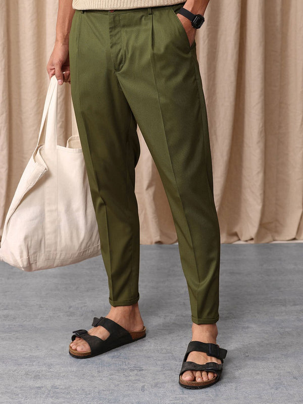 Mr Bowerbird Men Tailored Fit Vintage Pleated Trousers