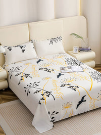 Story@home White Cotton 210 TC 1 King Double Bedsheet with 2 Pillow Covers