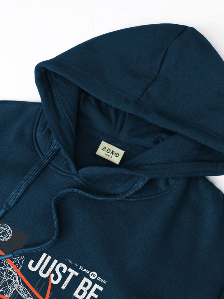 ADRO Men Printed Hooded Pullover Sweatshirt