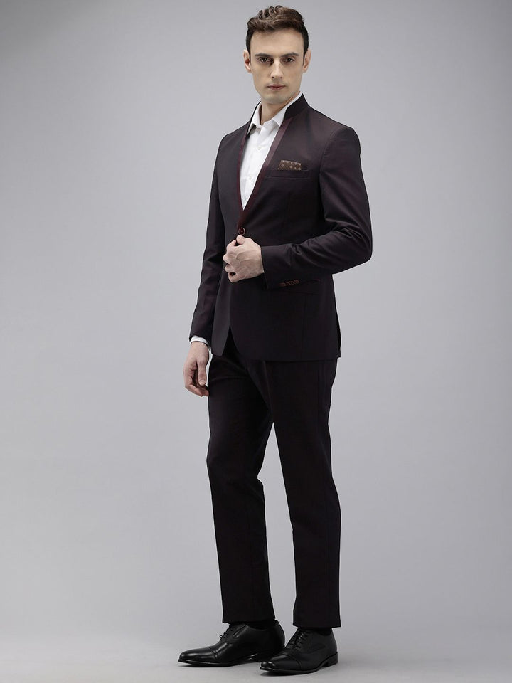 Park Avenue Self Design Textured Single Breasted Super Slim Fit 2 Piece Party Suits