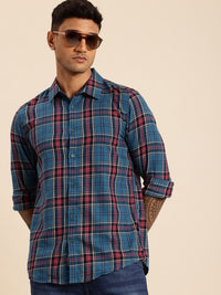 Being Human Pure Cotton Slim Fit Checked Casual Shirt