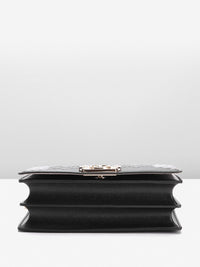 Lino Perros Geometric Textured Structured Shoulder Bag with Quilted Detail