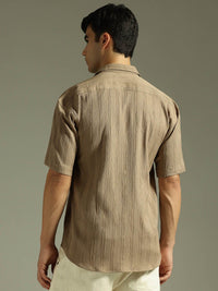 DENNISON Men Self Design Oversized Casual Shirt