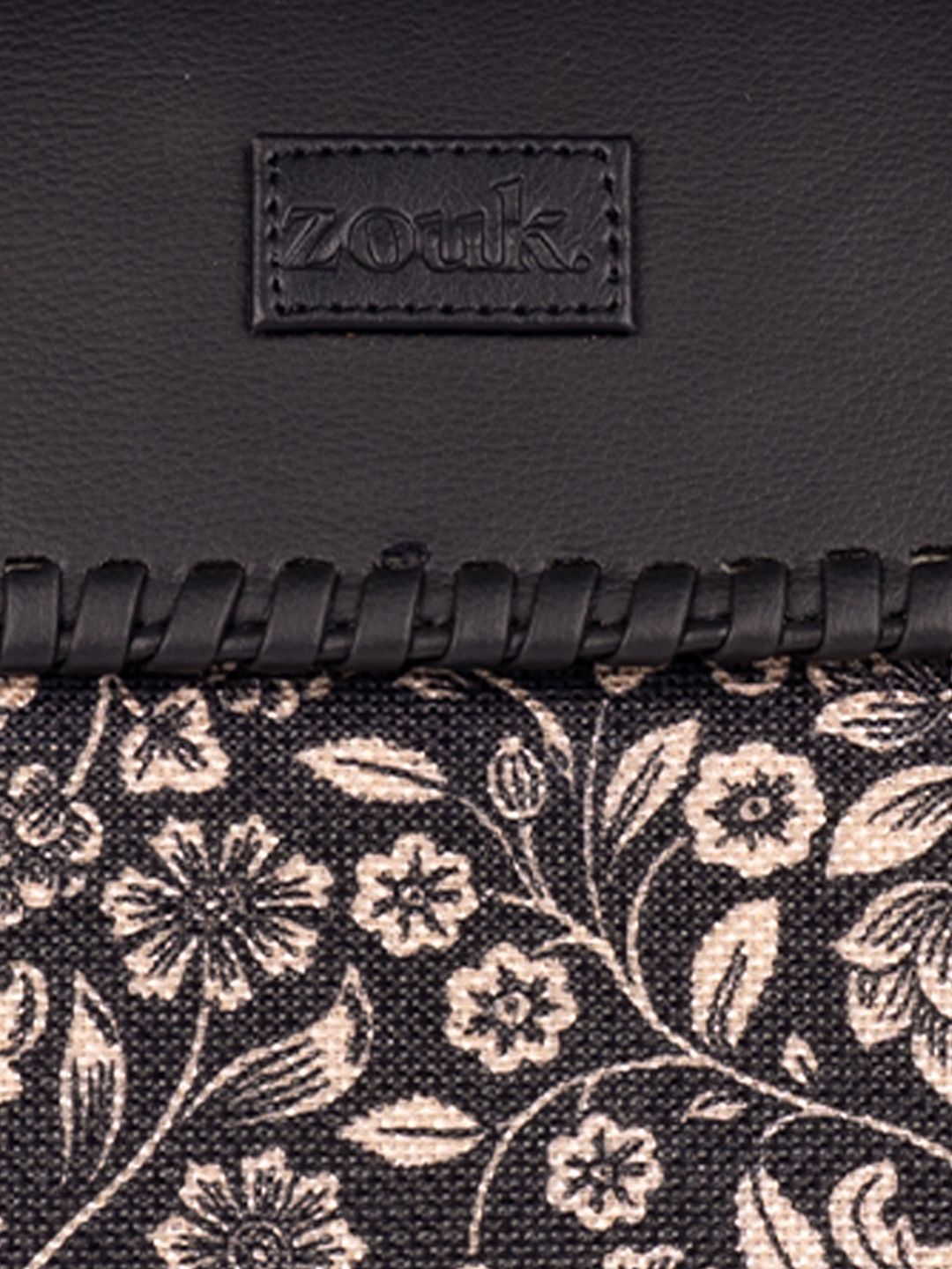 ZOUK Floral Printed Oversized Structured Jute Handheld Bag