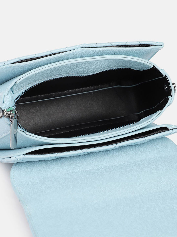 DressBerry Textured Structured Satchel Bag with Quilted