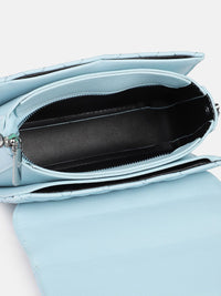 DressBerry Textured Structured Satchel Bag with Quilted