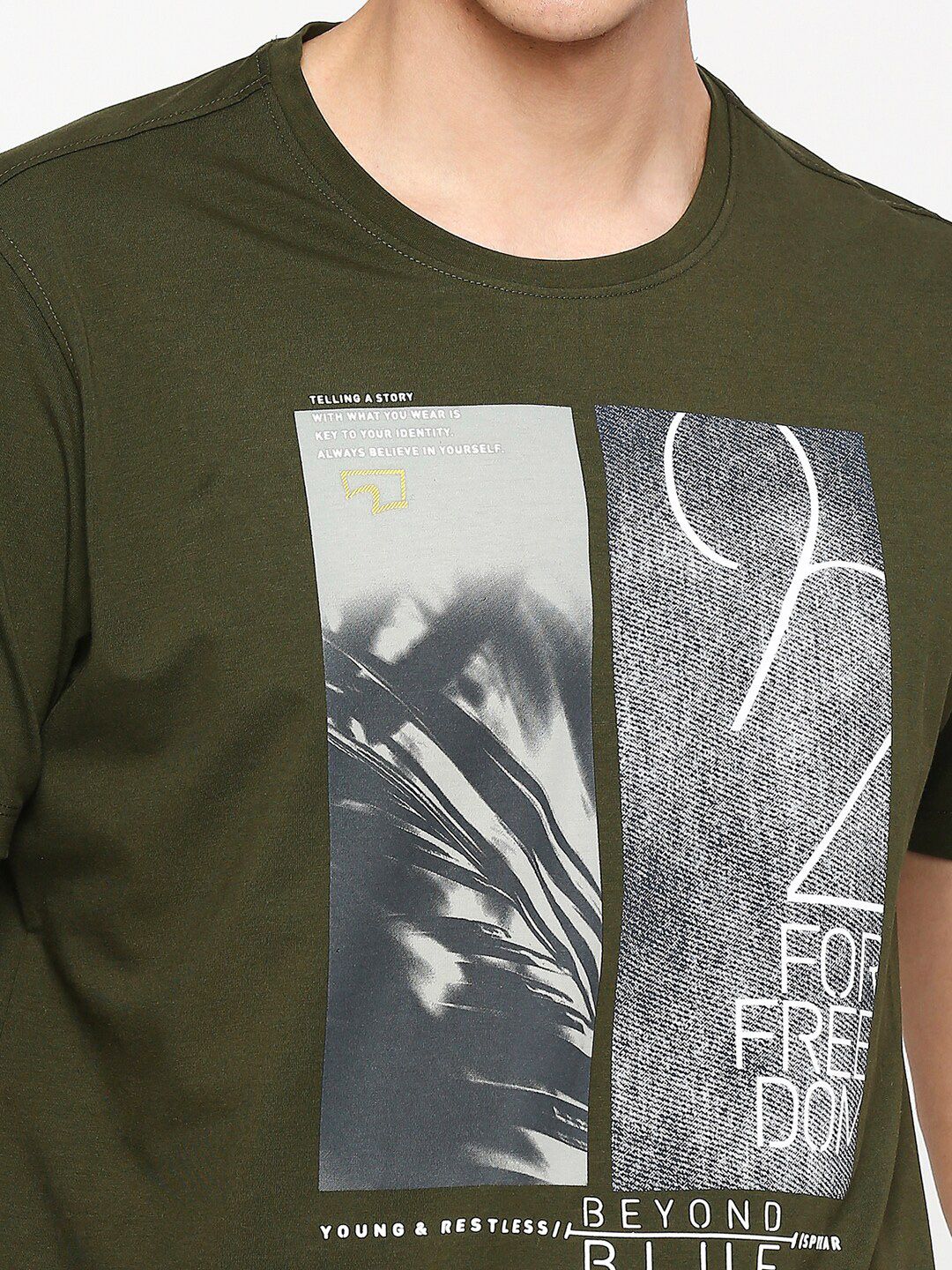 SPYKAR Graphic Printed Cotton Slim Fit T-shirt