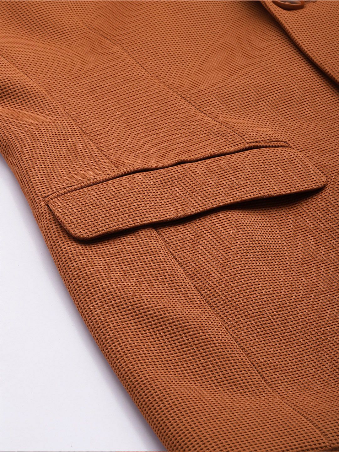 Park Avenue Self Design Textured Super Slim Fit Single Breasted Formal Blazer