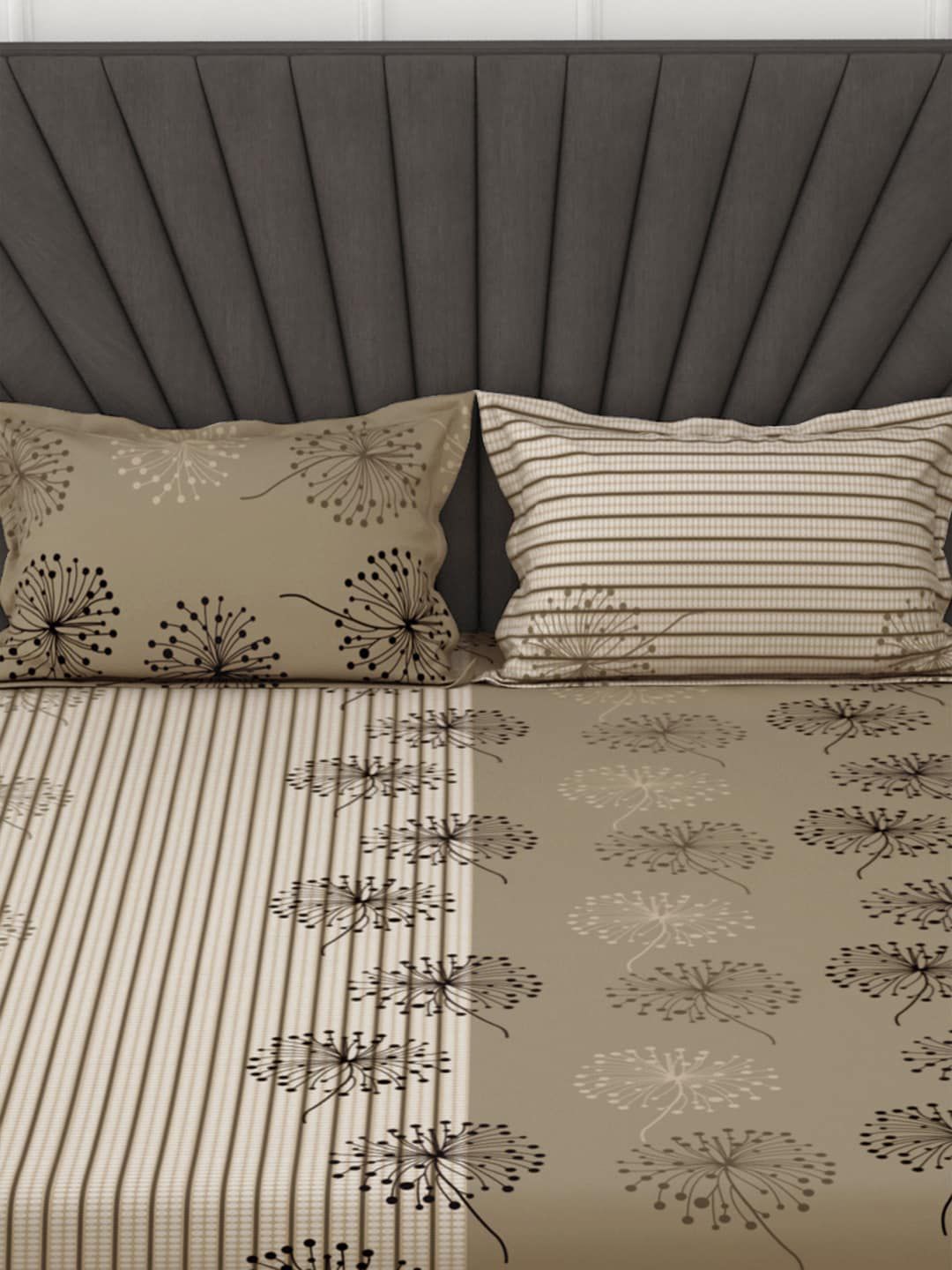 Story@home Printed 186 TC Cotton Queen Bedsheet with 2 Pillow Covers