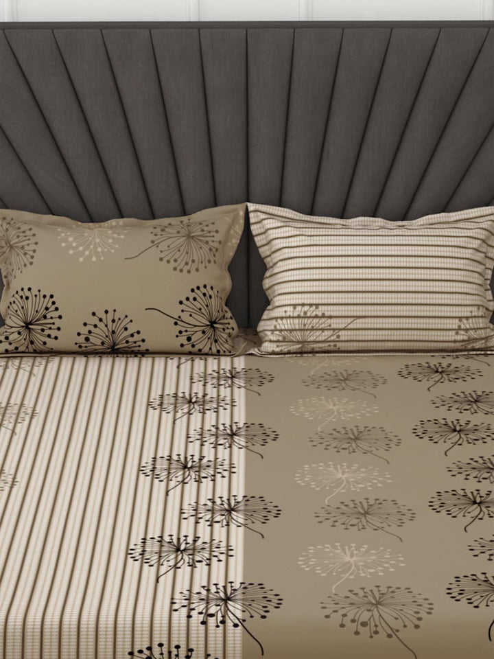 Story@home Printed 186 TC Cotton Queen Bedsheet with 2 Pillow Covers