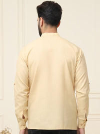 SOJANYA Mandarin Collar Cotton Silk Kurta Pendek Biasa