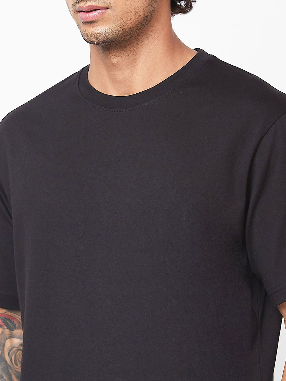 SPYKAR Graphic Printed Relaxed Fit Drop-Shoulder Sleeves Casual T-shirt