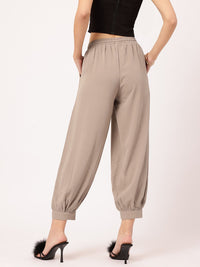 DressBerry Women Street Style Staple Buttoned-Cuffs Crop Trousers