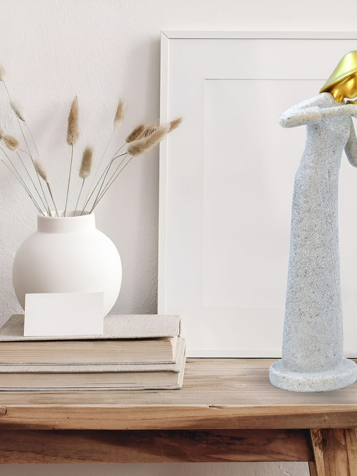 Patung Alat Muzik Emas Batu Pasir Cortina untuk Hiasan Rumah