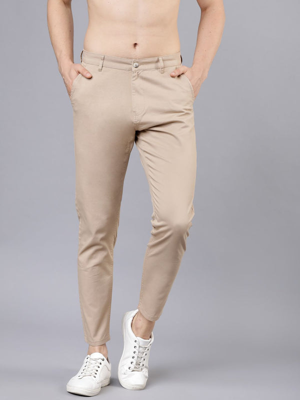 HIGHLANDER Men Beige Tapered Fit Chinos