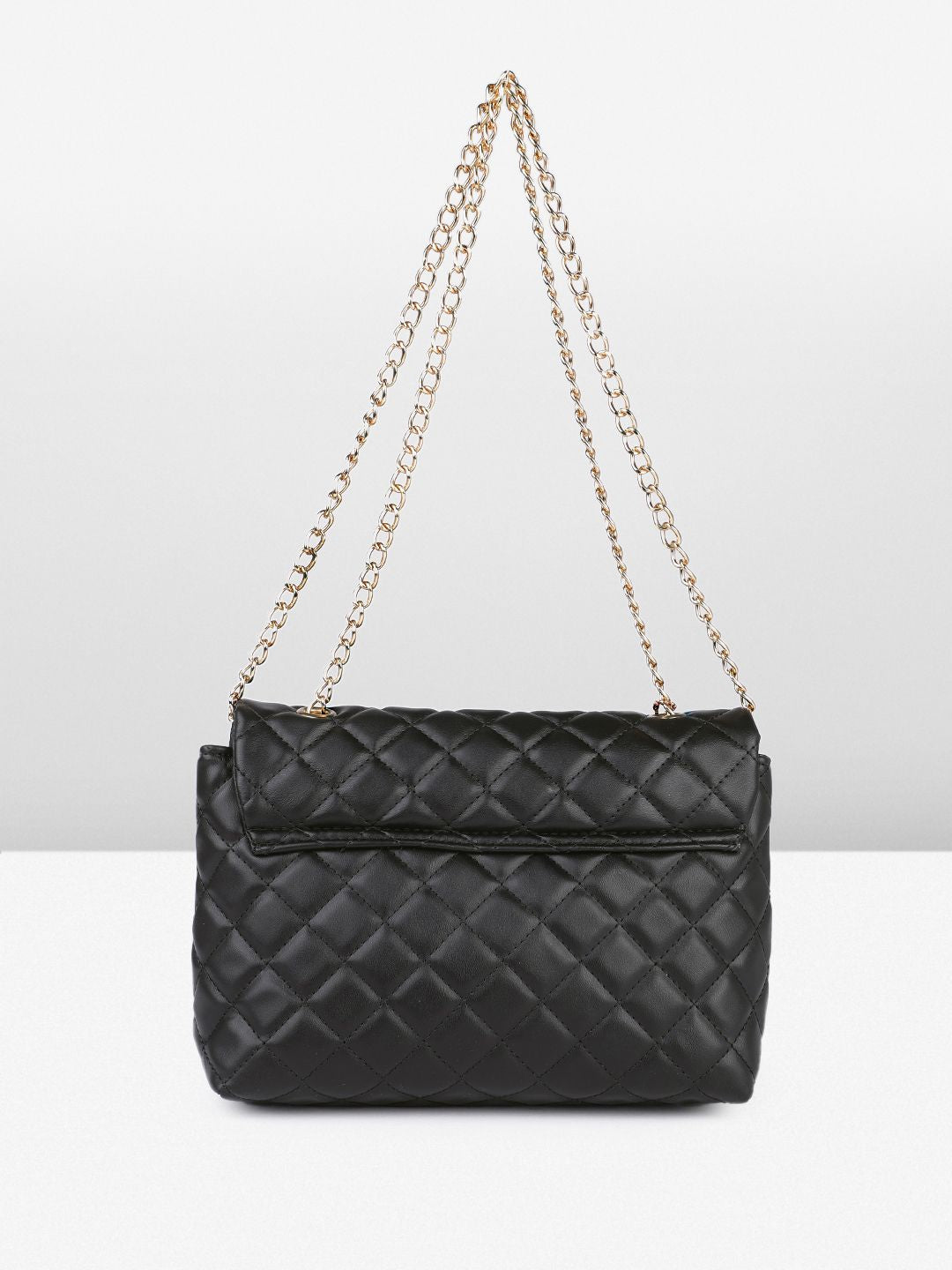 DressBerry Textured Structured Shoulder Bag with Quilted