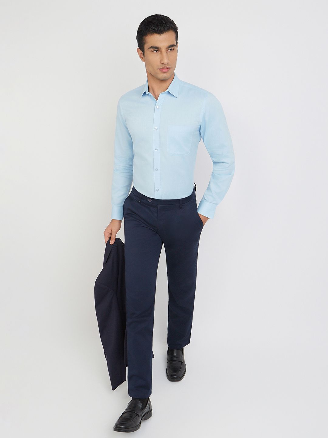 Raymond Self Design Slim Fit Pure Cotton Formal Shirt