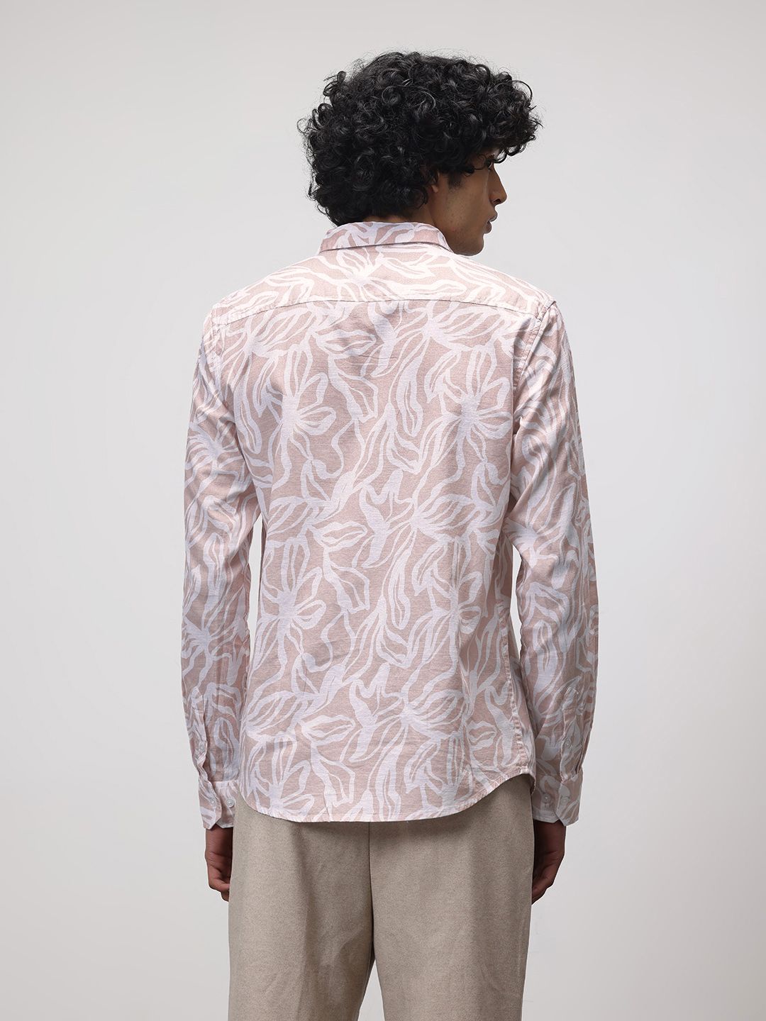 ether Floral Print Pure Cotton Longline Casual Shirt