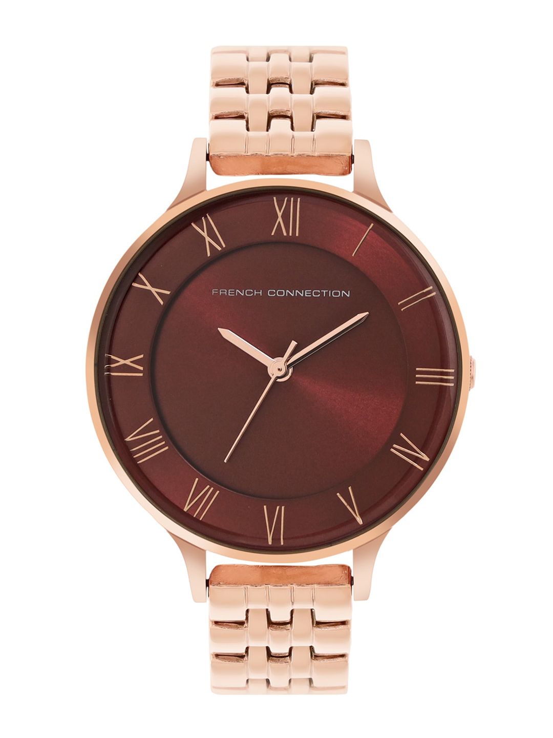 Sambungan Perancis Wanita Gelang Keluli Tahan Karat Tali Tali Analog Watch FCN00075D
