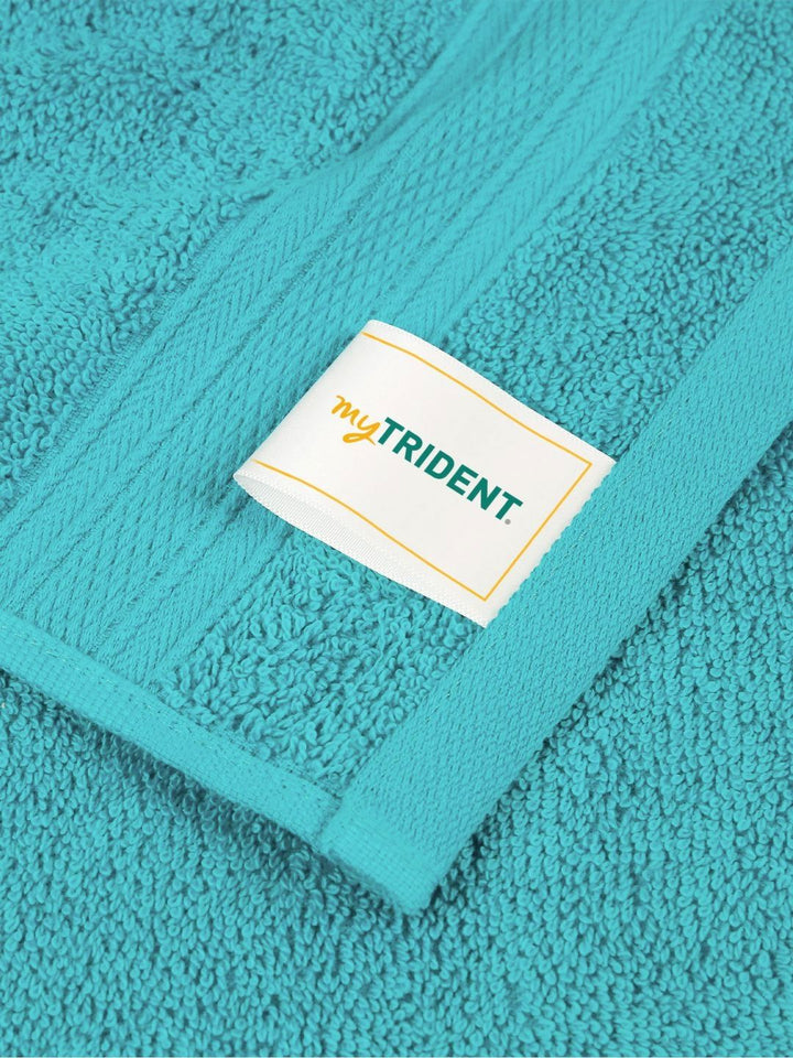 MYTRIDENT Teal Blue 6 Pieces Cotton Soft Comfort 500 GSM Reversible Face Towel