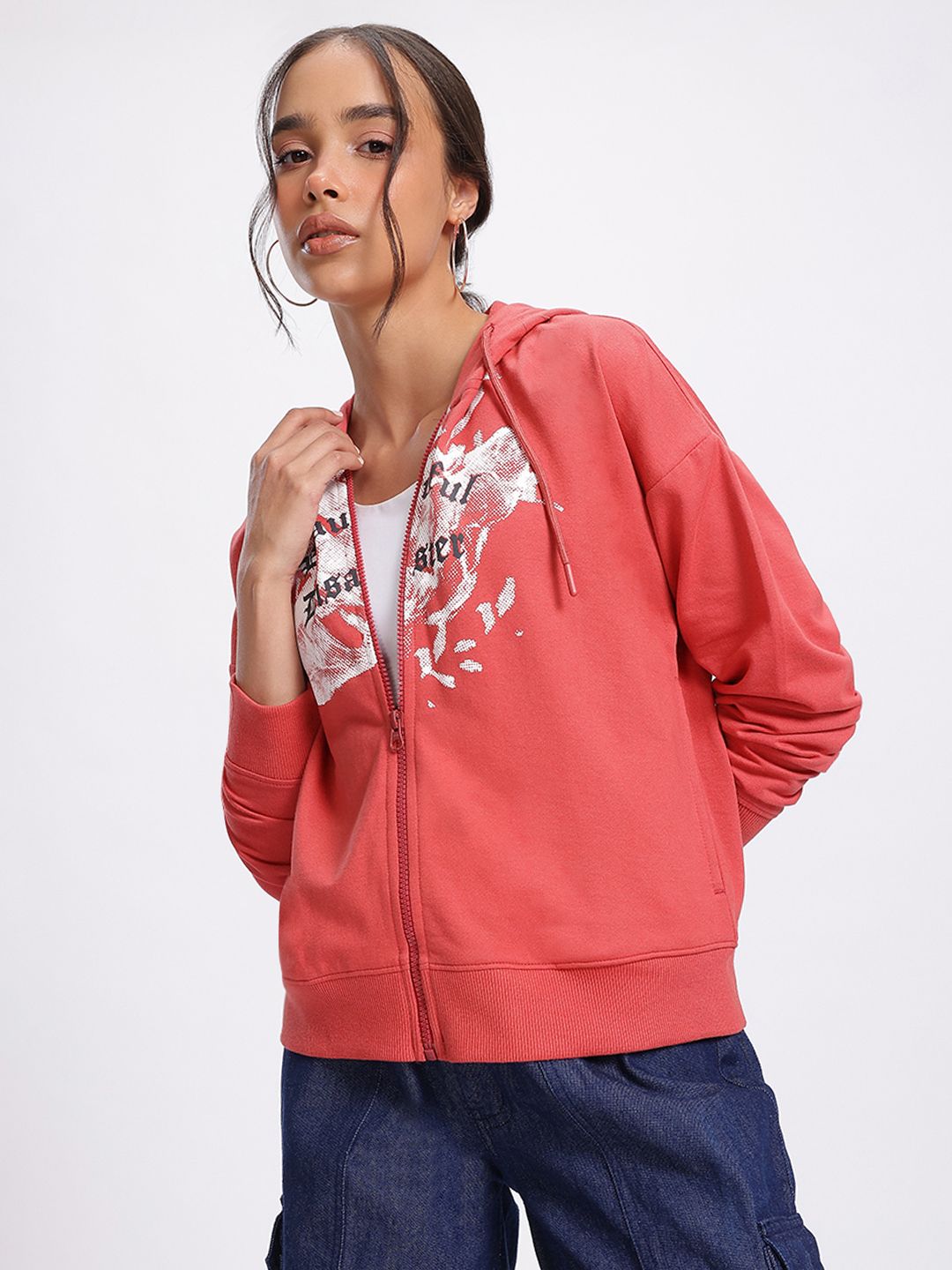 DressBerry Savage Statements Printed Hooded Sweatshirt