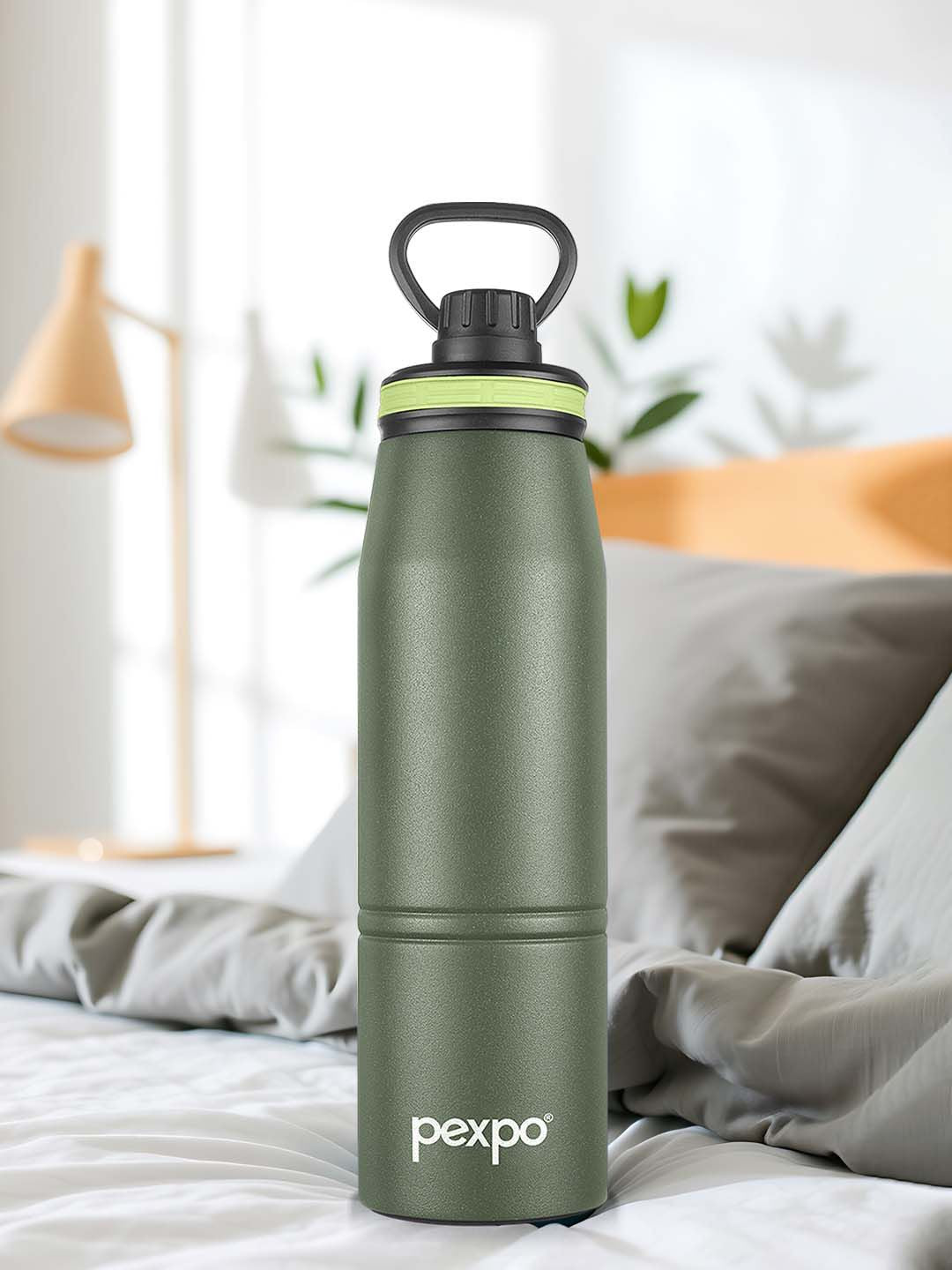 Pexpo Altros Green Double wall Thermosteel Hot and Cold Flask Water Bottle 740ml