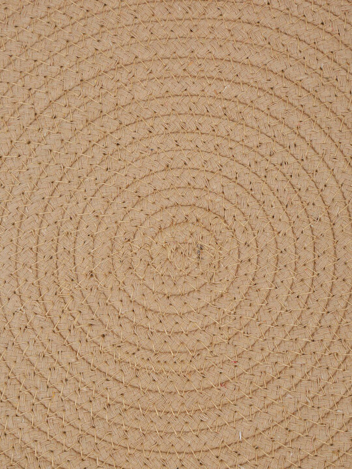 HOSTA HOMES Beige & Black Self Design Pure Cotton Table Placemats